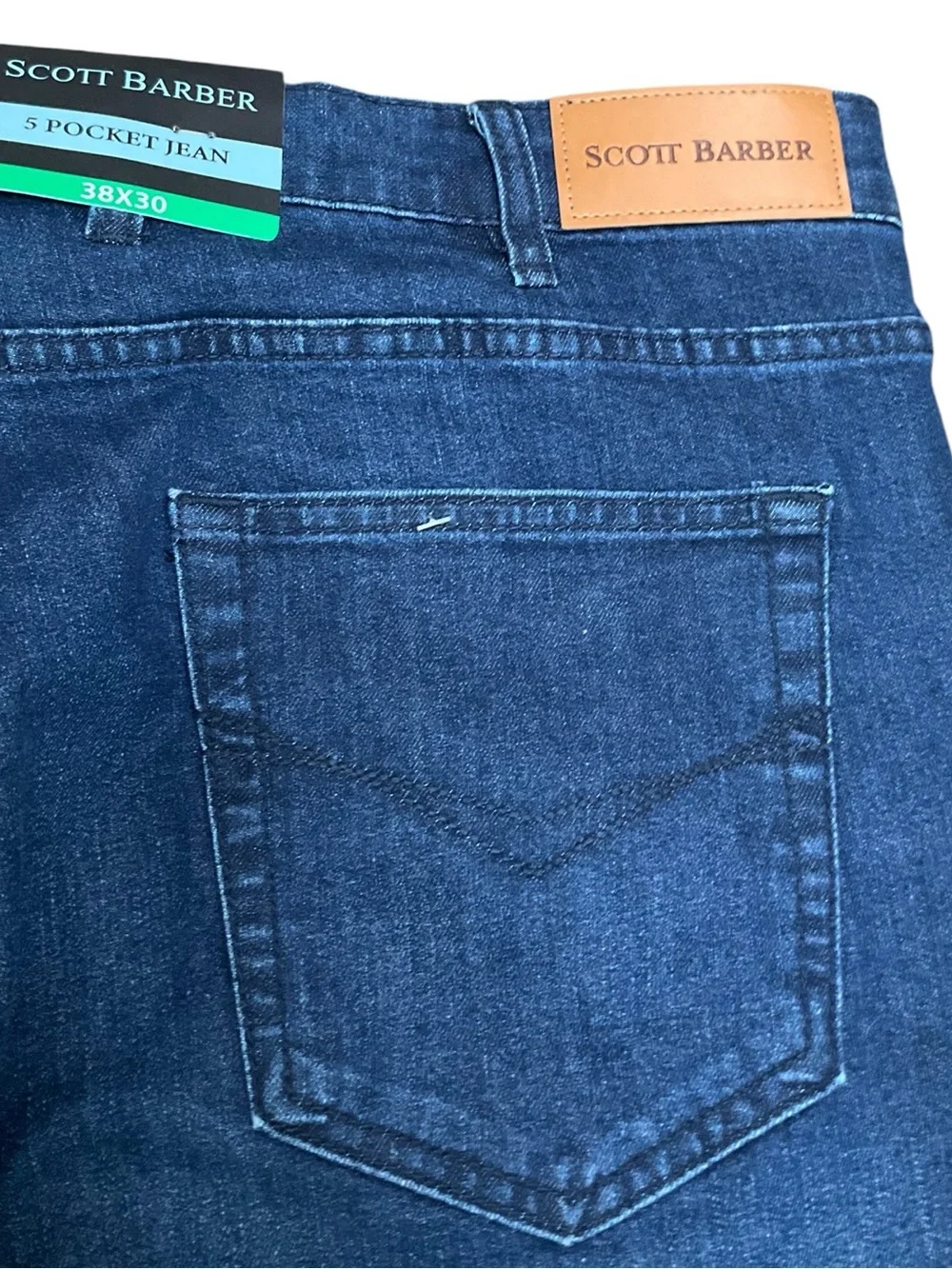 Scott Barber Men's Jeans Straight Fit Jeans Dark Blue Size 38 X 30 NWT